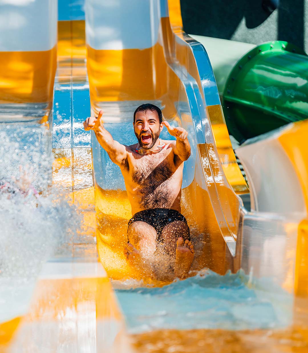 Reportage photo toboggan aquatique camping Fontaine Vieille